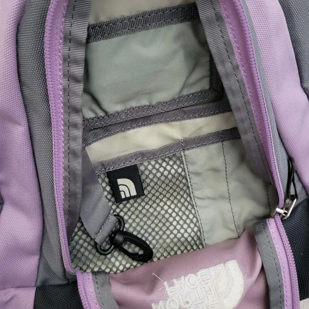 The North Face Pandora Mini Backpack Purple Gray Daypack Hiking Skiing School